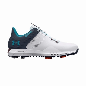 UNDER ARMOUR Hovr Drive 2 Men's Spiked Shoes (White/Grey/Blue) Waterproof Shoes That Aren't Ugly