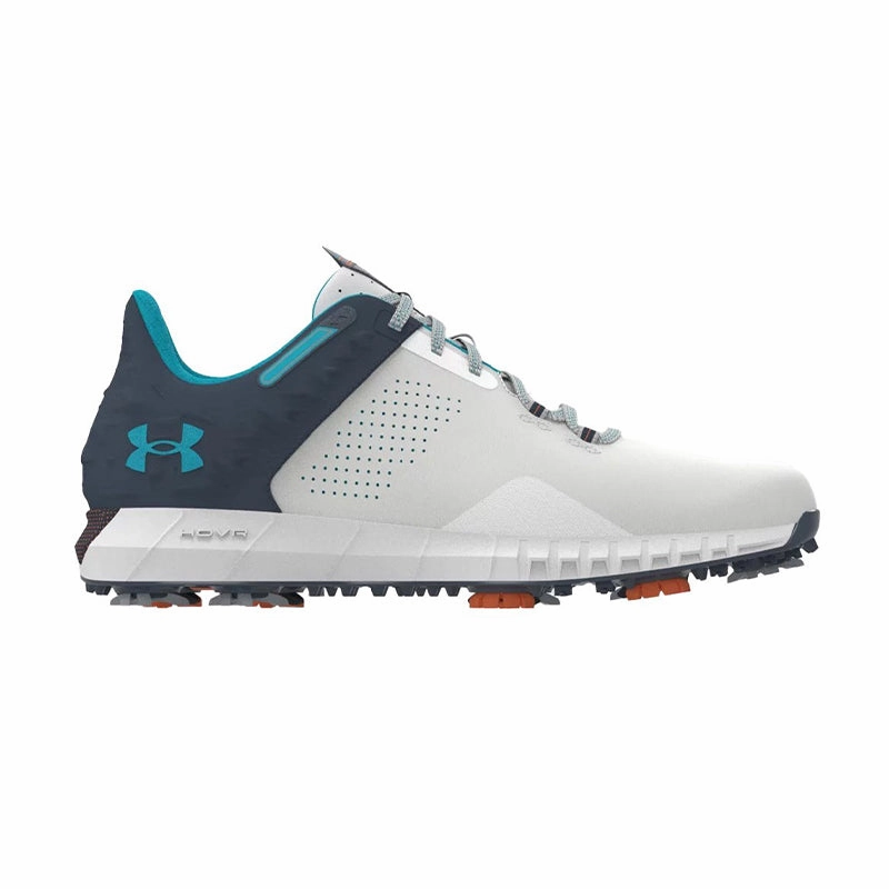 UNDER ARMOUR HOVR Drive 2 Men's Spiked Shoes (White/Grey/Blue) Trekking Shoes
