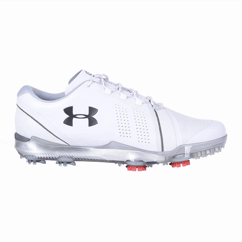 UNDER ARMOUR Spieth 3 Ee Men's Spiked Shoes (White/Grey) Waterproof Shoes That Aren't Ugly