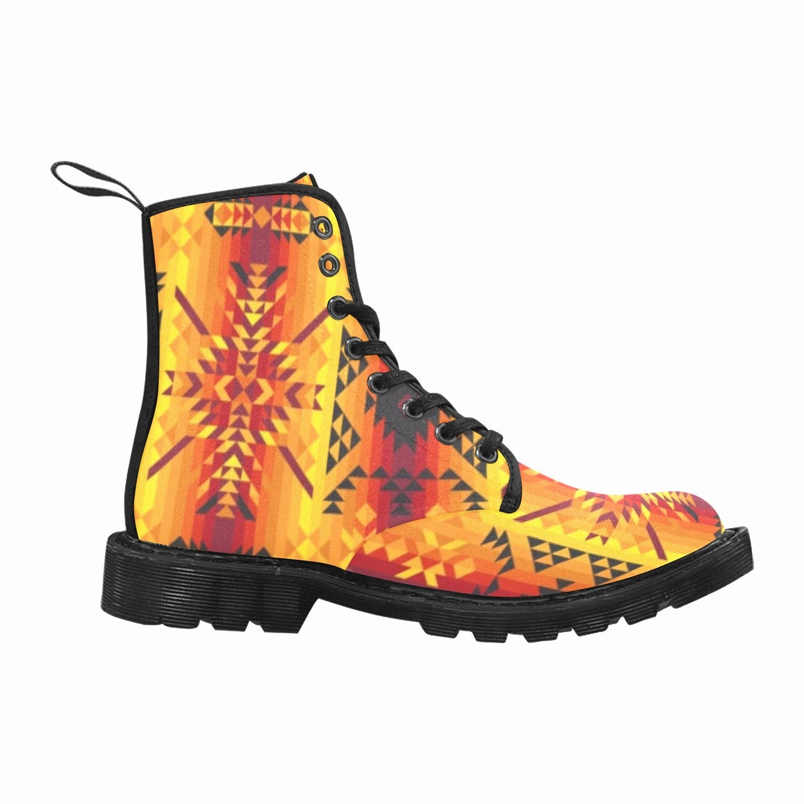 Desert Geo Yellow Red Boots for Women (Black) Dr Blue Boots