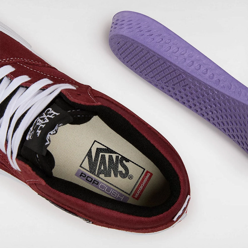 Tyshawn Jones Skate Vans 'Skate Half Cab' Skate Shoes (Burgundy / White)