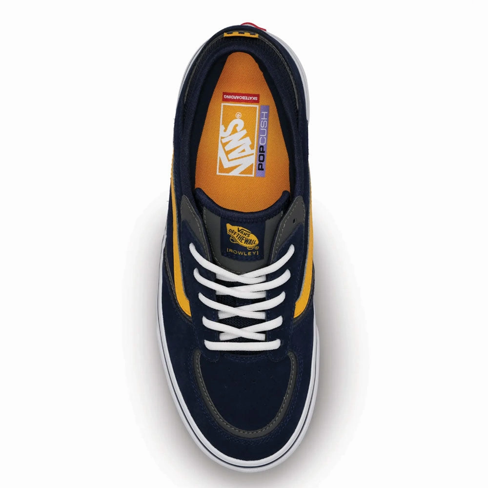 Vans 'Skate Rowley' Skate Shoes (Navy / Yellow) Synthetic Suede Skate Shoes