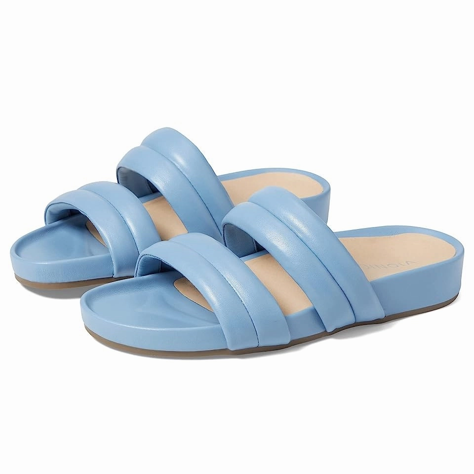 Sandals For Beach Wedding Vionic Womens Mayla Slide Sandals US 5 M EU 35 Blue Comfort NIB