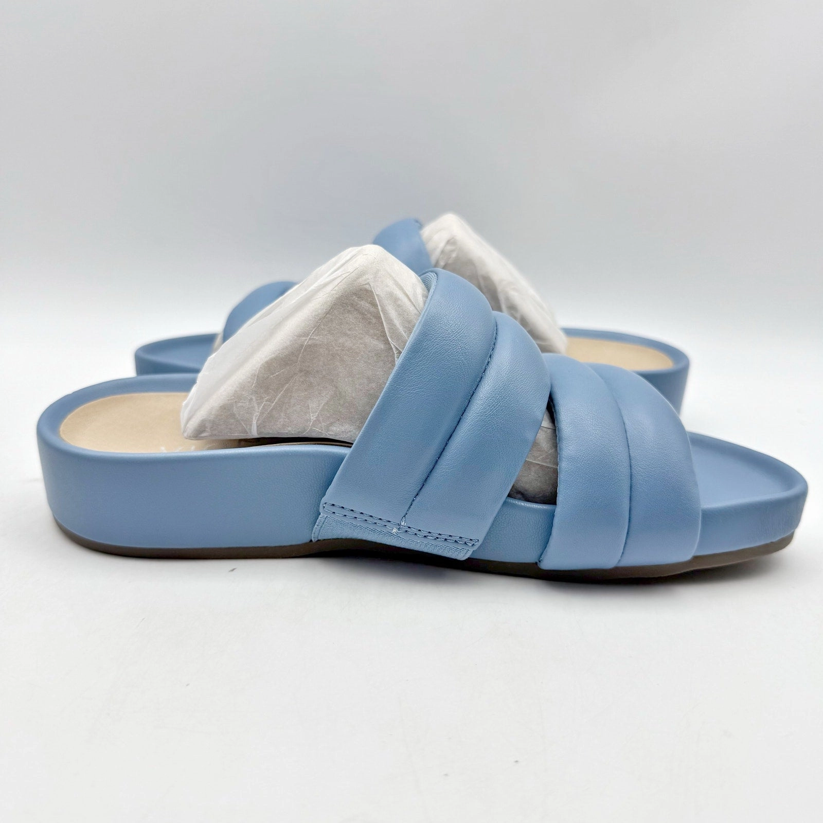 Vionic Womens Mayla Slide Sandals US 5 M EU 35 Blue Comfort NIB Paloma Barcelo Sandals