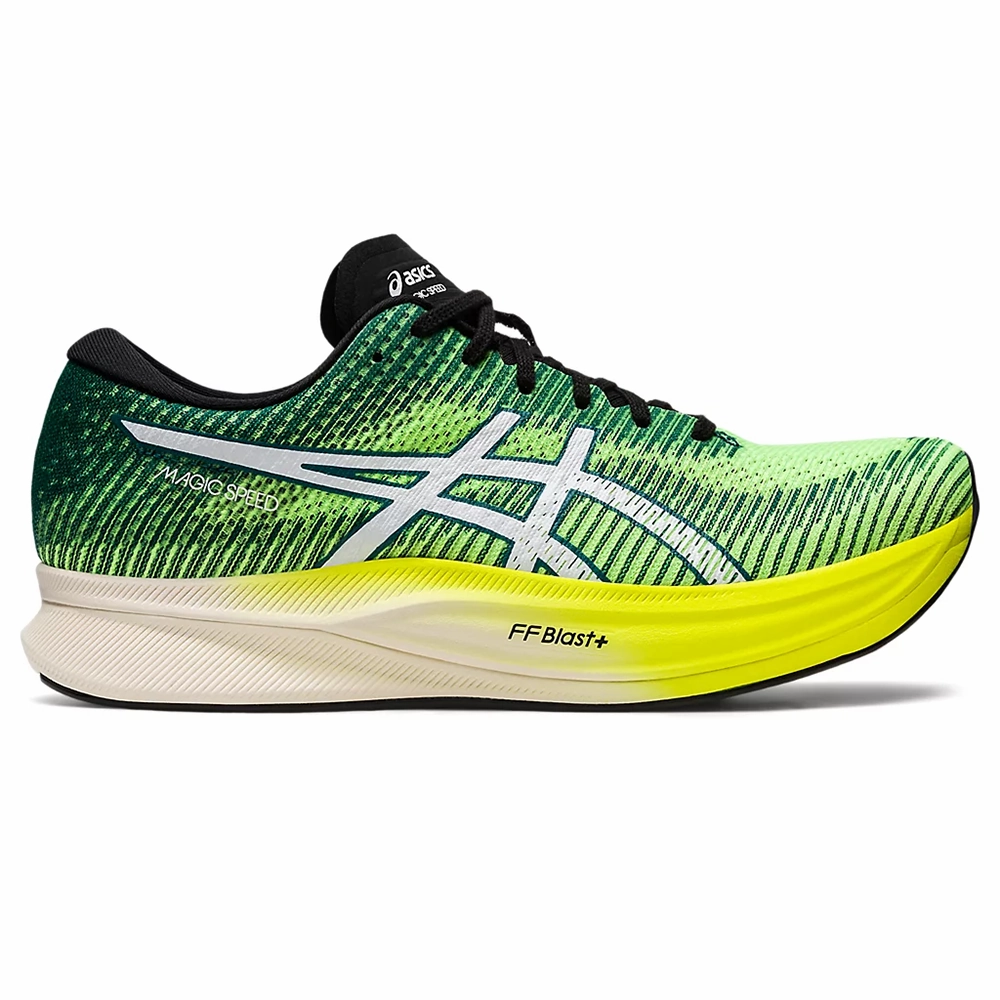Asics Running Shoes Size 15 Men's Asics Magic Speed 2, Safety Yellow/White, 11 D Medium