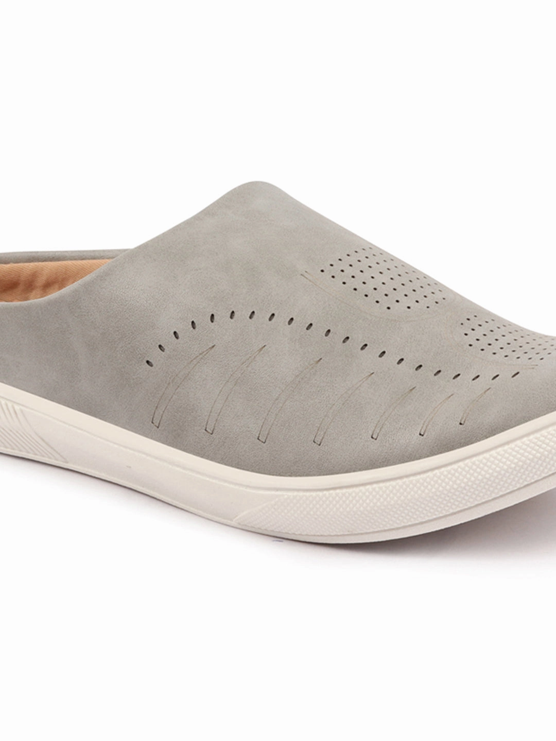 Men Grey Back Open Stylish Design Slip On Shoes Best Casual Lifting Shoes