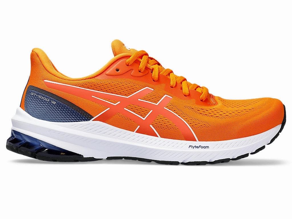 Men's Asics GT-1000 12, Bright Orange/White, 12 D Medium Best Asics Trail Running Shoes