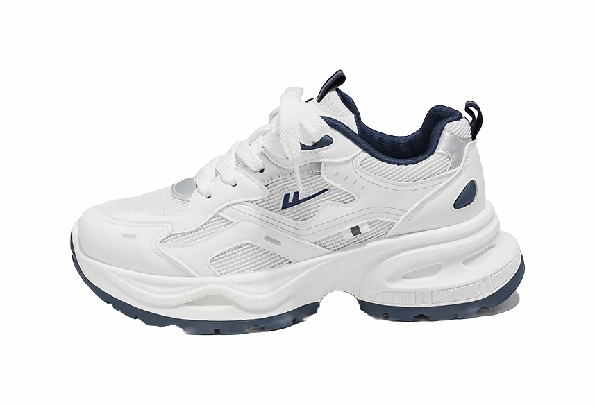 Classic Slip On Sneakers Warrior Low top Chunky Sneakers Unisex White Dark Blue