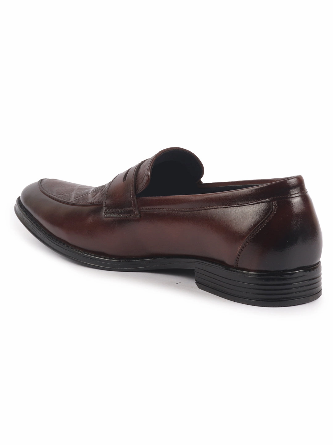 Men Brown Genuine Leather Formal Textured Slip On Shoes for Office Meetings|All Day Long Comfort With Soft Cushioned Xero Shoes Hiking Boots