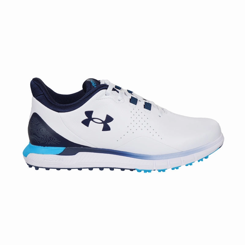 Best Trail Running Shoes For Hiking UNDER ARMOUR Drive Men's Spikeless Shoes (White/Navy)