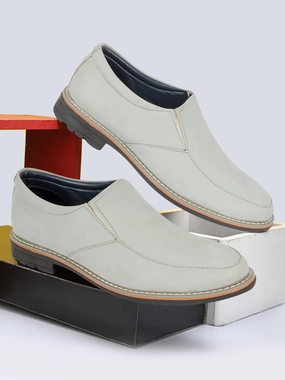 Wholesale Hiking Boots Men Sky Blue Formal Office Comfort Design Broad Feet TPR Welted Sole Slip On Shoes