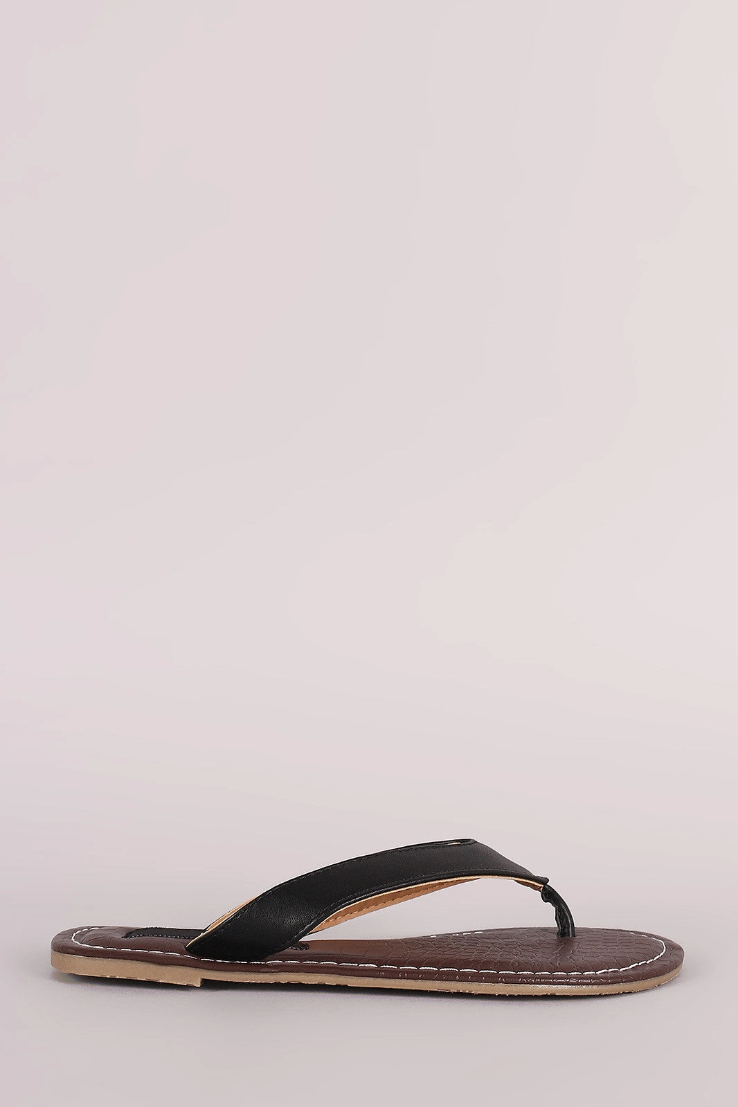 Wide Flat Wedding Shoes Wild Diva Lounge Croco Embossed Thong Flat Sandal