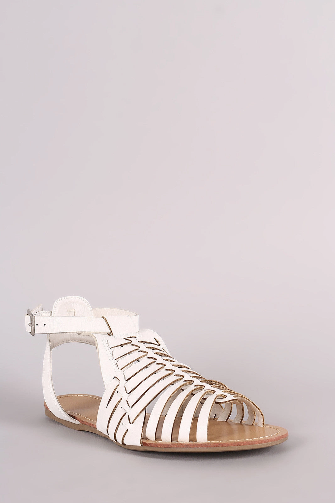 Evening Shoes Flats Wild Diva Lounge Woven Ankle Strap Flat Sandal