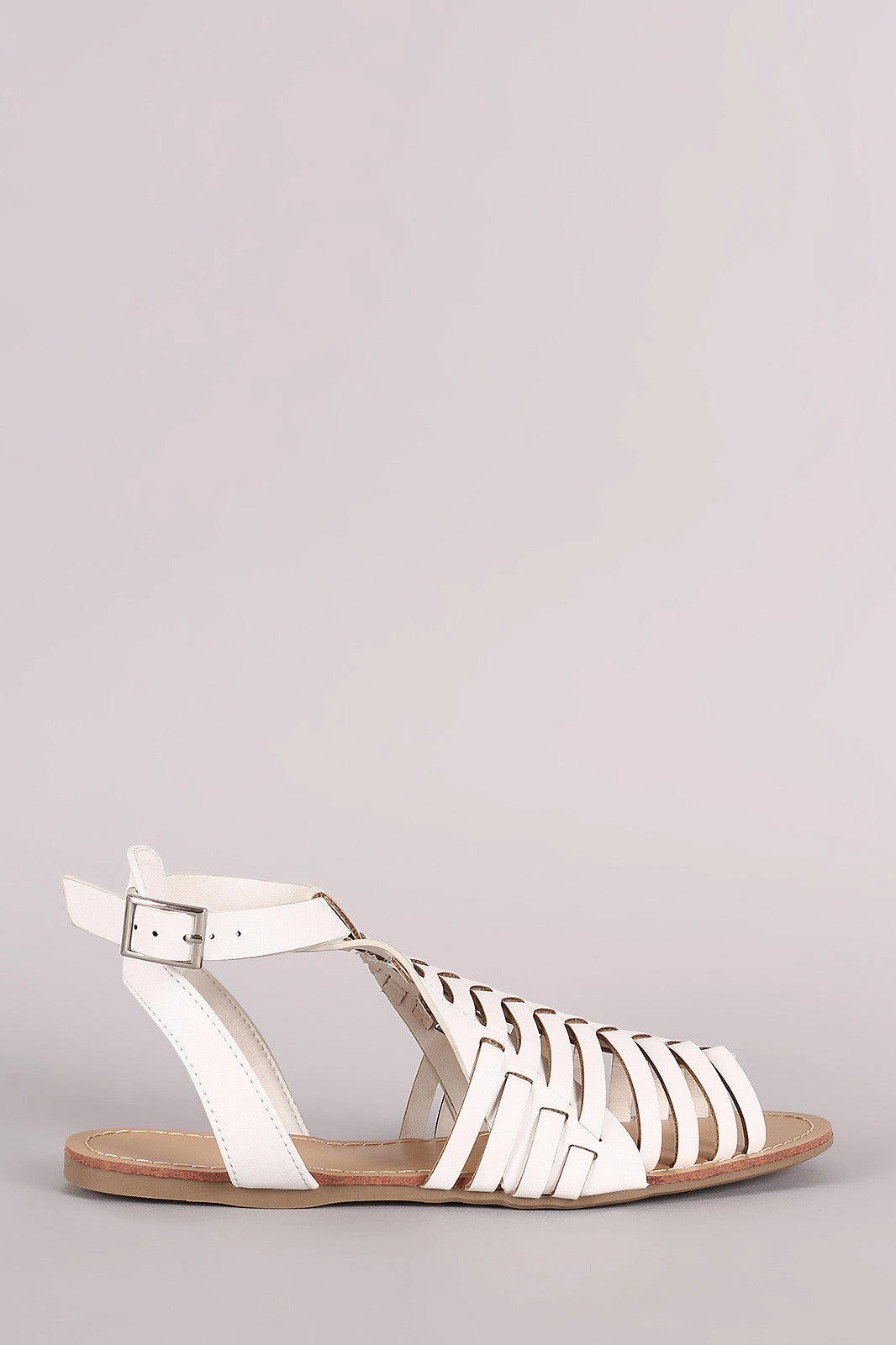 Wild Diva Lounge Woven Ankle Strap Flat Sandal Good Shoes For Flat Foot