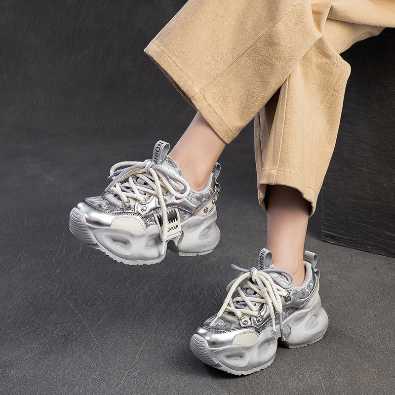 Women Color Matching Fashion Chunky Platform Sneakers Best Of Sneakers For Running