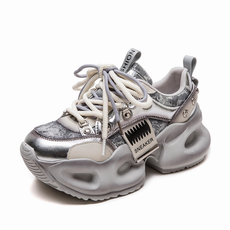 15. NULL Women Color Matching Fashion Chunky Platform Sneakers