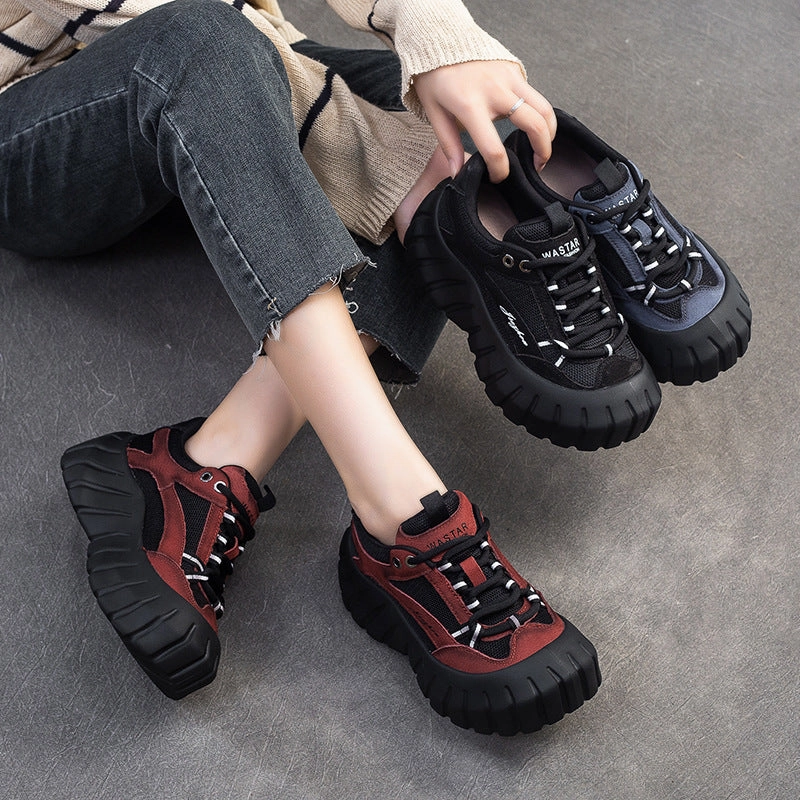 Women Fashion Color Matching Breathable Platform Sneakers Jack Skellington Sneakers
