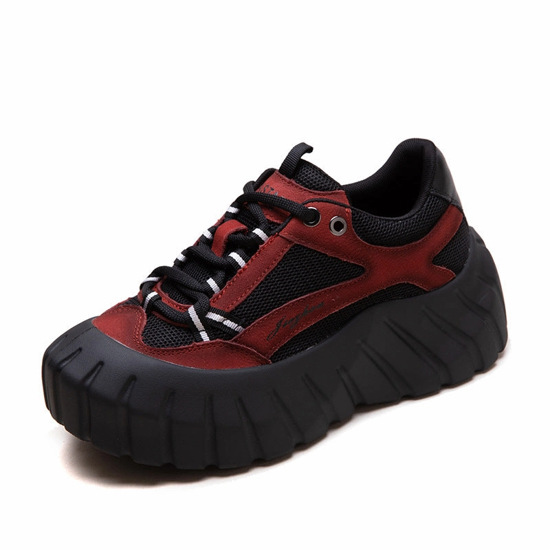 Sneakers For Running Women Fashion Color Matching Breathable Platform Sneakers