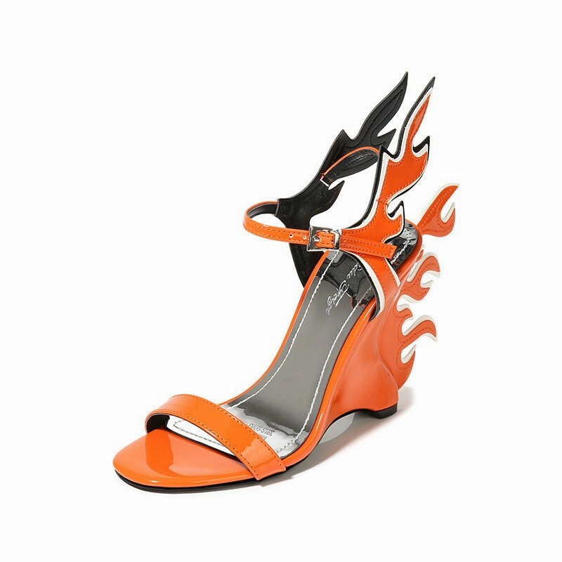 Coolest Summer Sandals Women Flame Wedges sandals high heels sandals Casual shoes woman large size 35-42