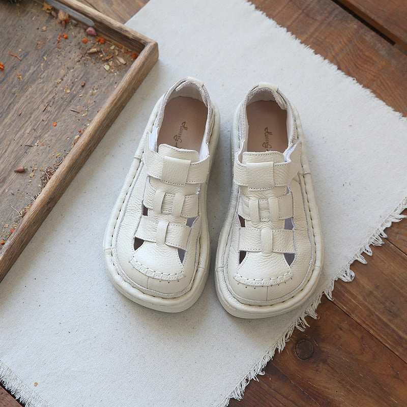 Women Retro Handcraft Plaited Leather Thick Soled Sandals St Lucia Sandals Halcyon