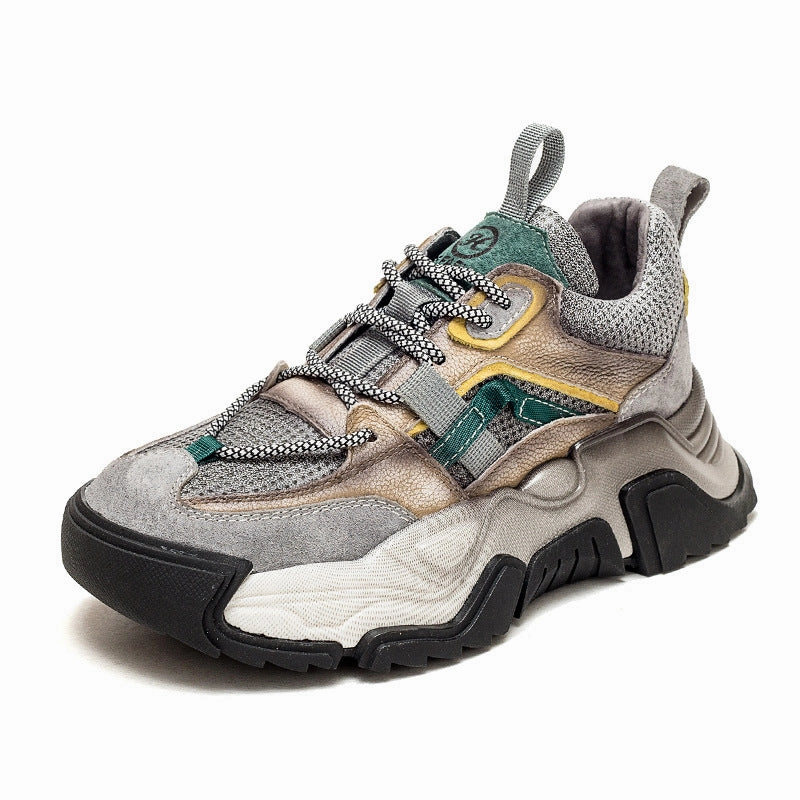 Women Retro Patchwork Leather Thick Soled Dad Sneakers Skylar Diggins Sneakers