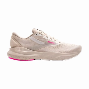 Women's - Brooks Adrenaline GTS 24 - Chateau Grey/Coconut/Pink Running Shoes For Heavier