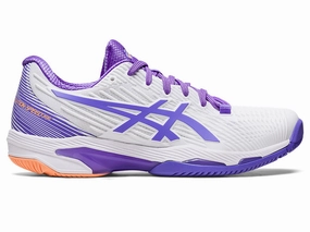 Women's Asics Solution Speed FlyteFoam 2, White/Amethyst, 6.5 B Medium Asics Running Shoes Gt 3000