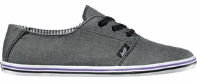 Women's DVS Shoes Benny Black/Chambray/Canvas Narrow Feet Best Skate