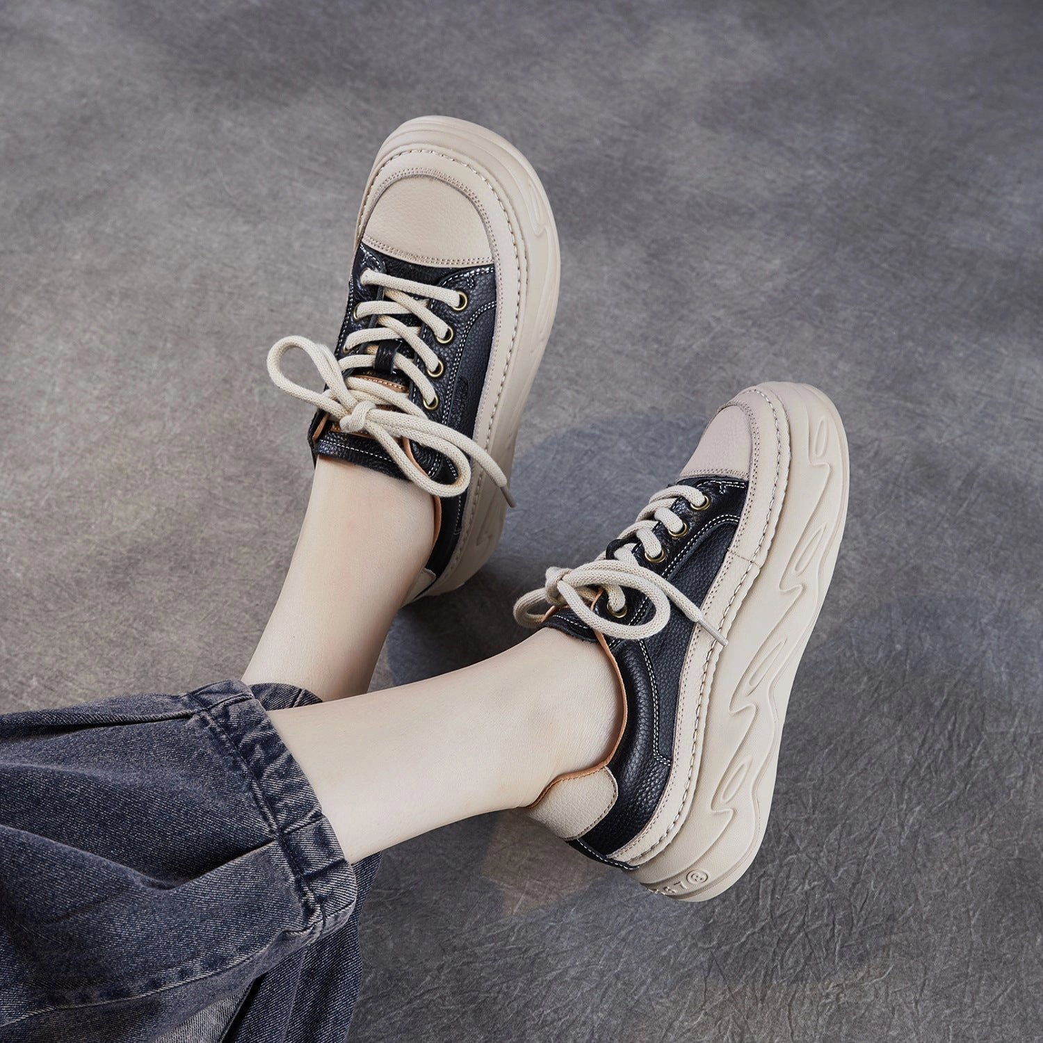 Sneakers Australia Women's Fashion Quilted Leather Casual Platform Sneakers