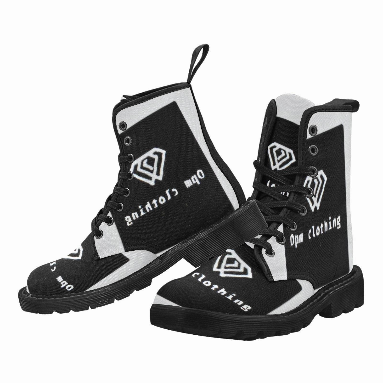 Fold Over Boots Women's Lace Up OPM BLACK INSIGNIA Canvas Boots