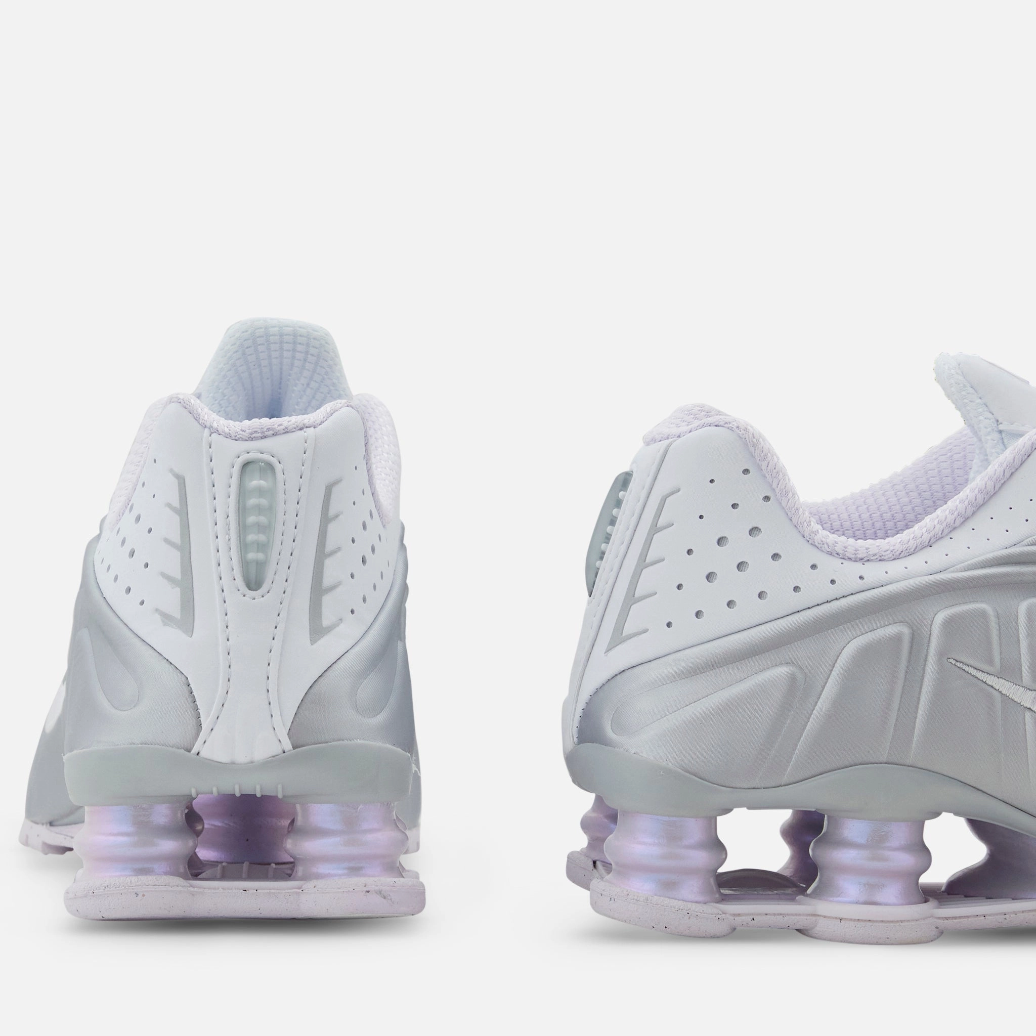 Nike Shoes In Wide Width Women's Shox R4 White | Barely Grape | MTLC Platinum