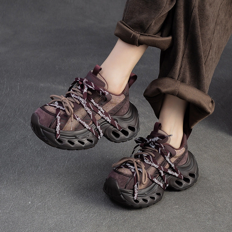 Women's Stylish Rhinestone Chunky Platform Dad Sneakers Phillies Sneakers