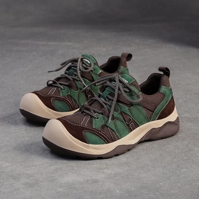 Parkour Sneakers Women's Vintage Color-Blocked Mesh Platform Sneakers