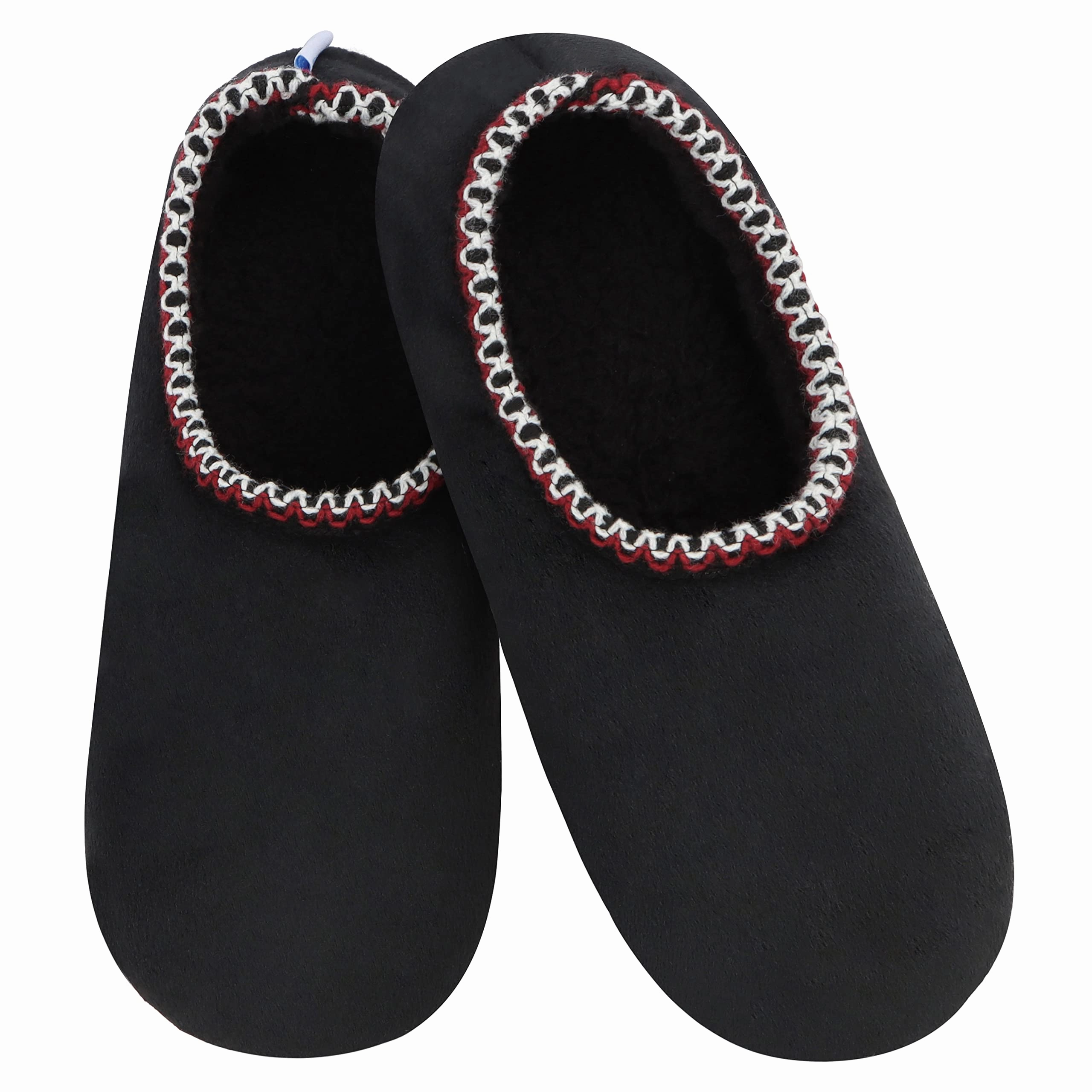 Sock Like Slippers Women Slippers, Fuzzy Nonslip, Lightweight  Slippers Solid Black