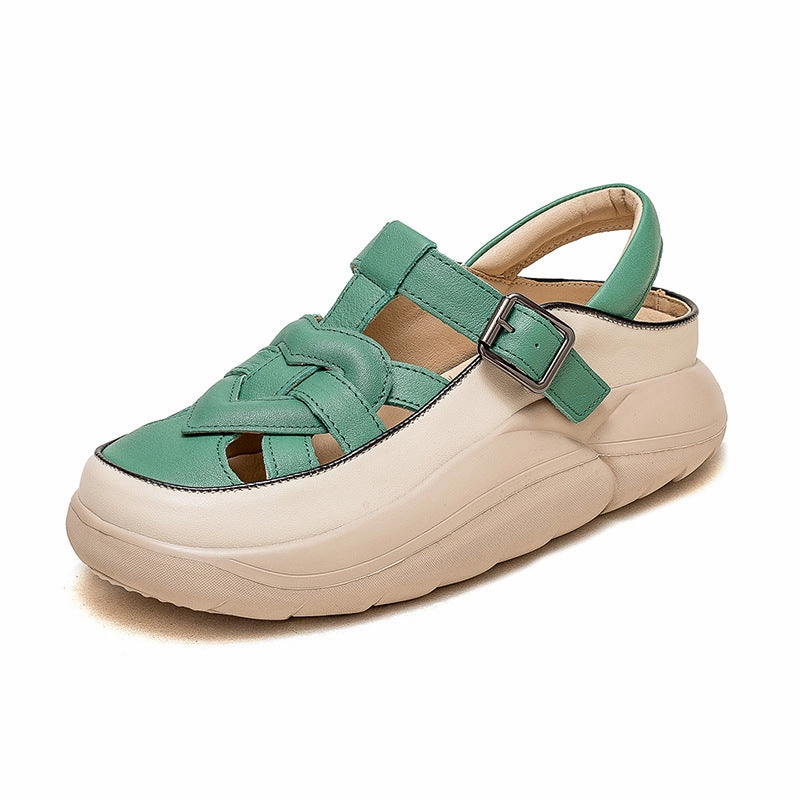 Women Summer Plaited Leather Thick Soled Sandals Alohas Perry Fisherman Sandals