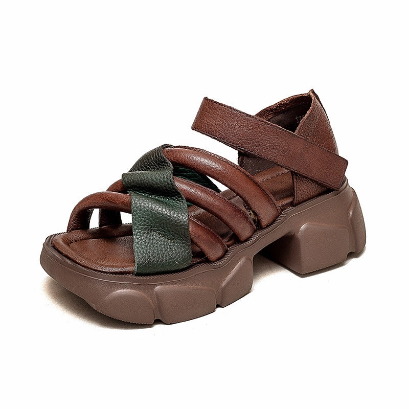 Women Summer Retro Lug Sole Casual Sandals Sandals That Cover Toes