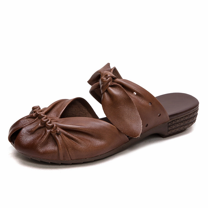 Zigi Soho Sandals Women Summer Retro Soft Leather Casual Slides Sandals