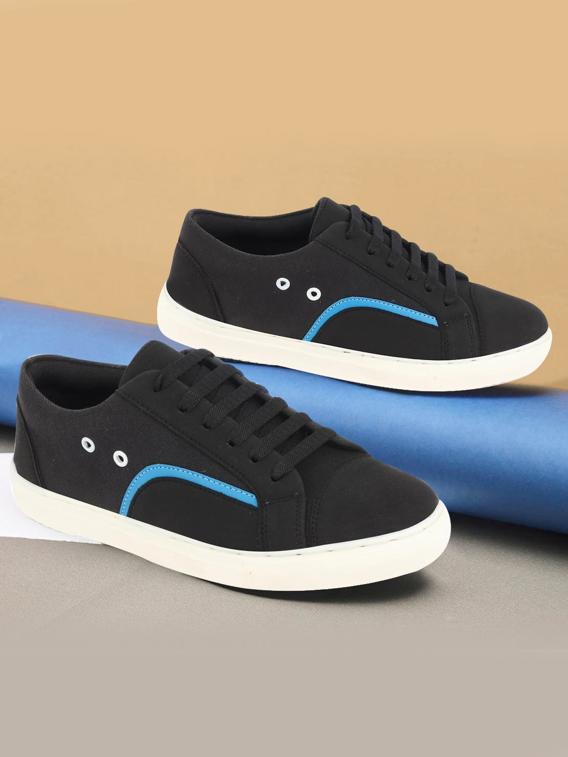 Puma Rs-x3 Puzzle Casual Shoes Men Black Colorblocked Upper Denim Strip Design Comfort Lace Up Canvas Sneakers Shoes