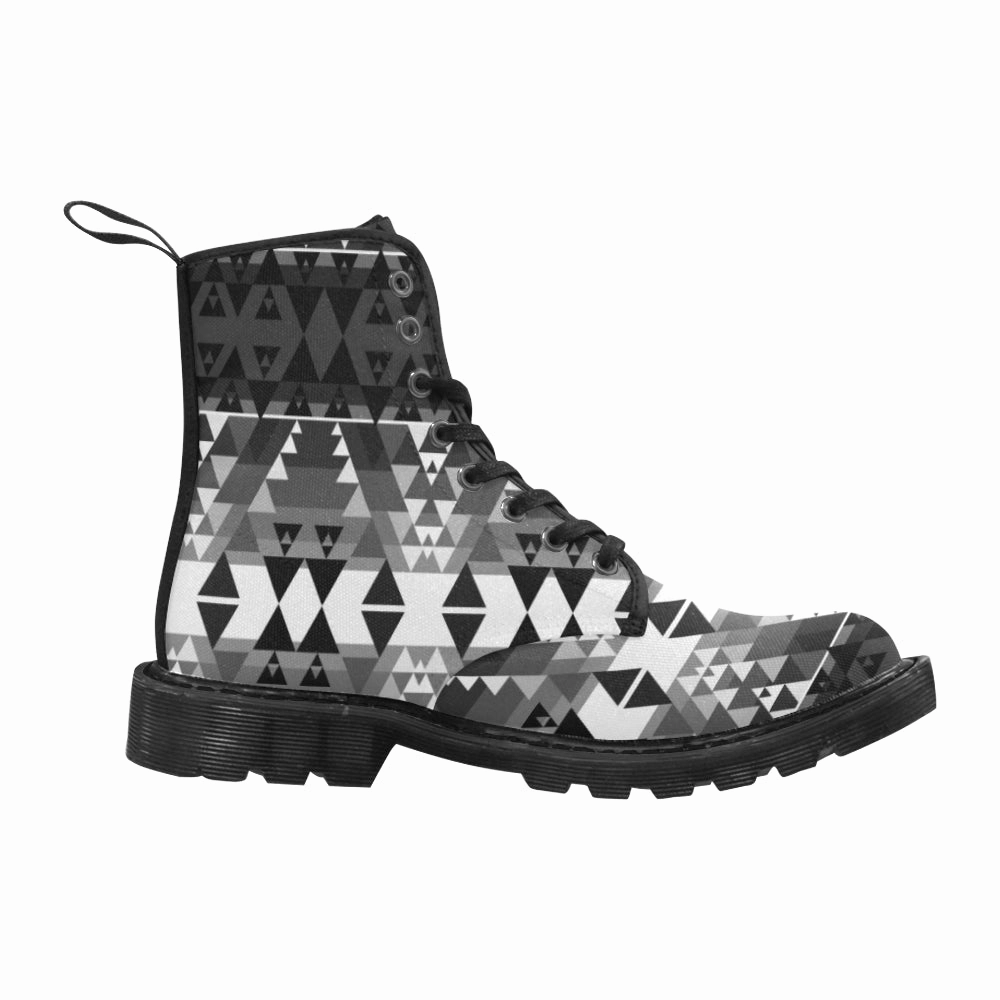 Lizard Boots Writing on Stone Black and White Boots for Women (Black)