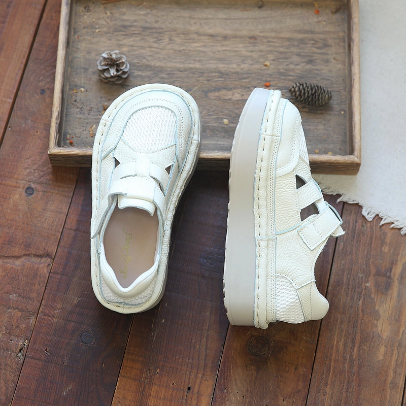 Tory Burch Bon Bon Sandals Women Casual Cowhide Mesh Patchwork Thick Soled Sandals