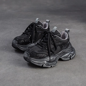 Women's Fashion Breathable Chunky Platform Sneakers Chain Reaction Sneakers