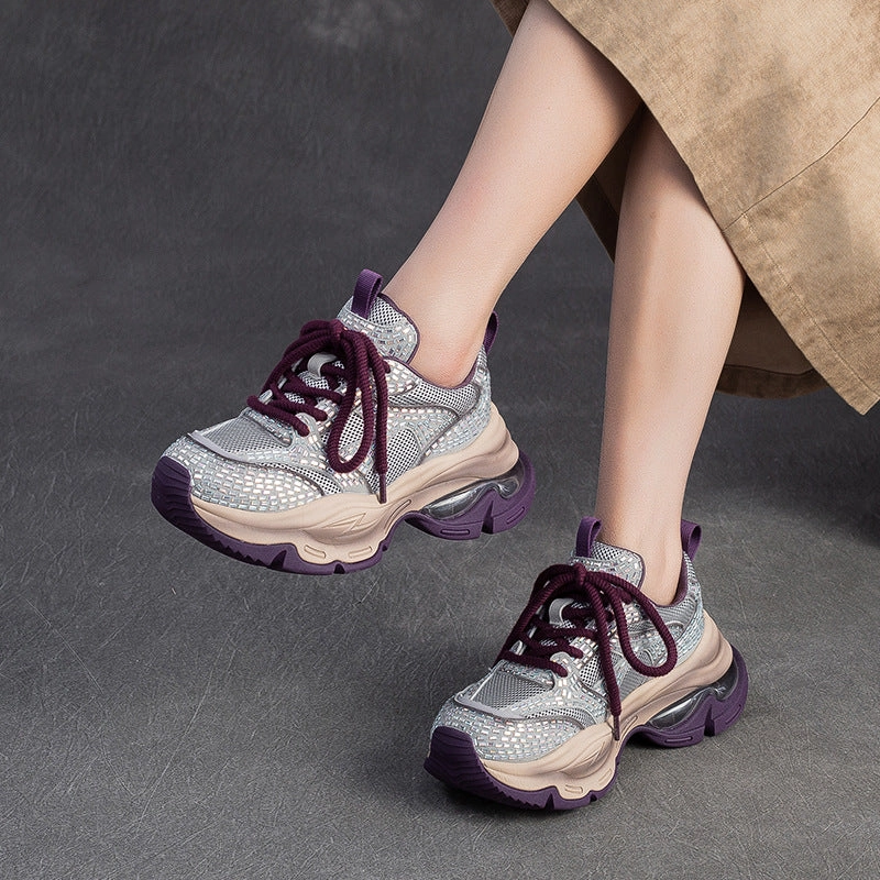 Sneakers With Wings Women's Fashion Breathable Chunky Platform Sneakers